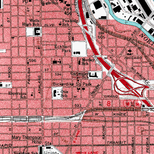 Topographic Map of Israel Samuel African Methodist Episcopal Zion Church, IL