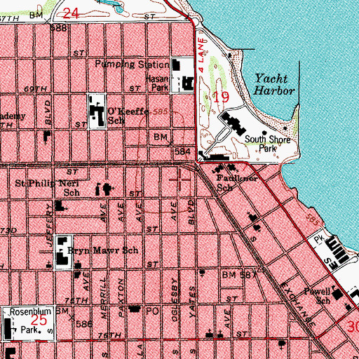 Topographic Map of Ivy Pentecostal Church of God in Christ, IL