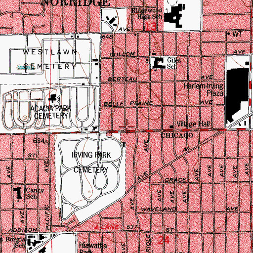 Topographic Map of JFH Educational Development Center, IL