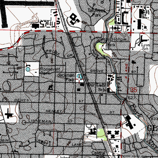 Topographic Map of Jackman Park, IL