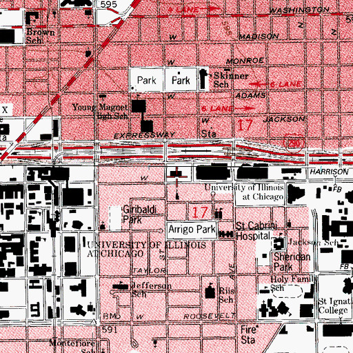 Topographic Map of Jackson Language Academy, IL