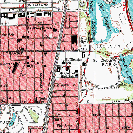 Topographic Map of James Wadsworth Child - Parent Center, IL