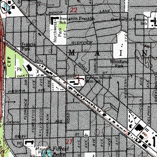 Topographic Map of Jeanine Schultz School, IL