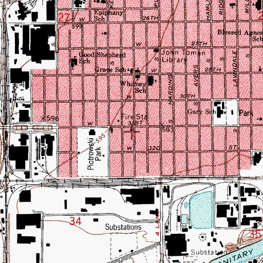 Topographic Map of Jehovahs Witnesses Central Unit, IL