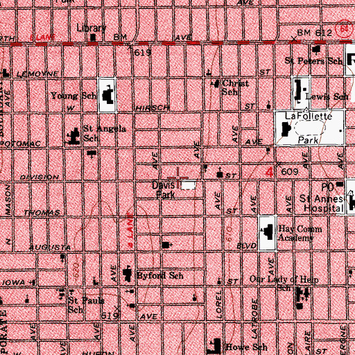 Topographic Map of Jehovahs Witnesses - West Unit, IL
