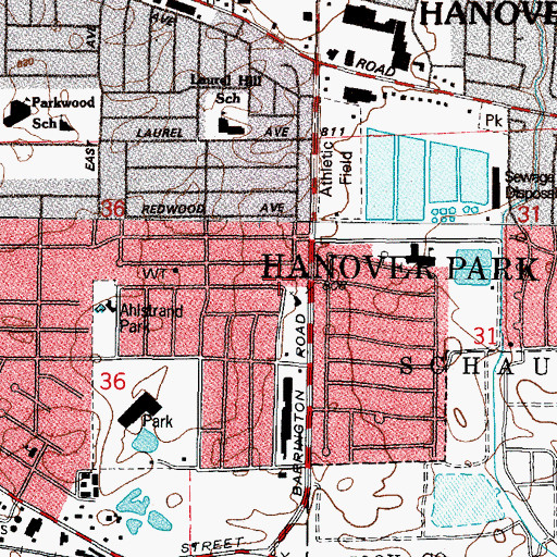 Topographic Map of Jensen Park, IL