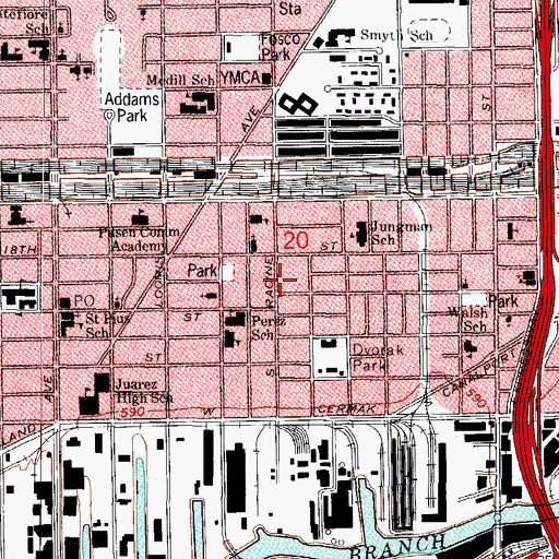 Topographic Map of Assembly of God Church, IL