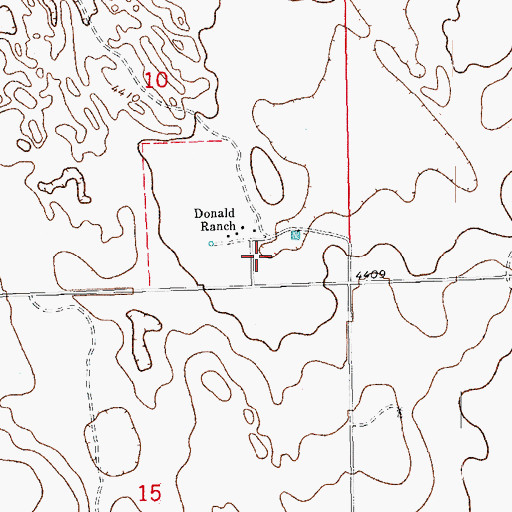 Topographic Map of Donald Ranch, CO