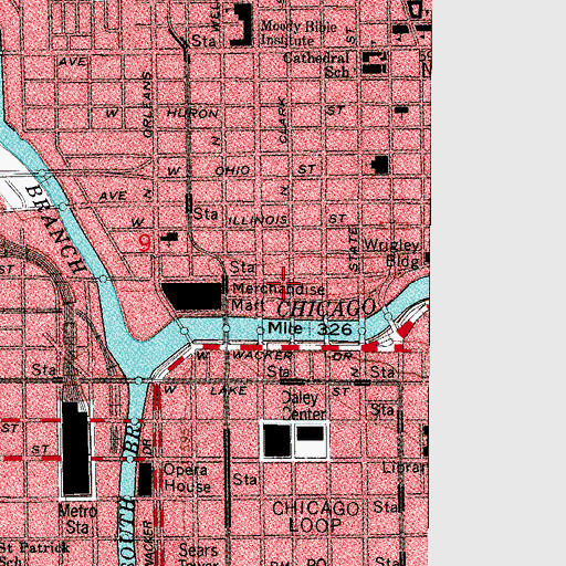 Topographic Map of John R Thompson Building, IL