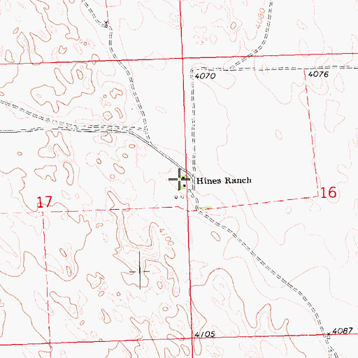 Topographic Map of Hines Ranch, CO