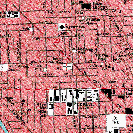 Topographic Map of Jonquil Park, IL