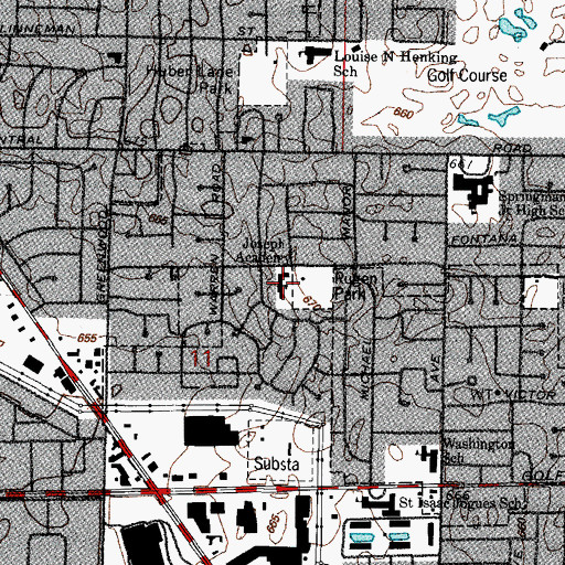 Topographic Map of Joseph Academy, IL