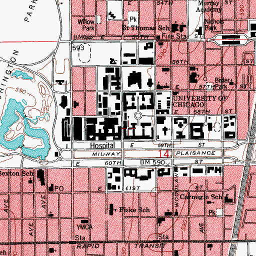 Topographic Map of Joseph Bond Chapel, IL