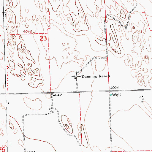 Topographic Map of Dunning Ranch, CO