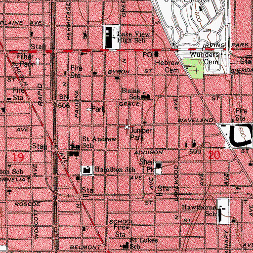 Topographic Map of Jniper Park, IL