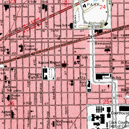 Topographic Map of Kancon Magnet School, IL