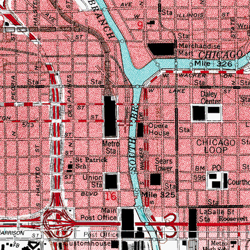 Topographic Map of Keller Graduate School of Management, IL