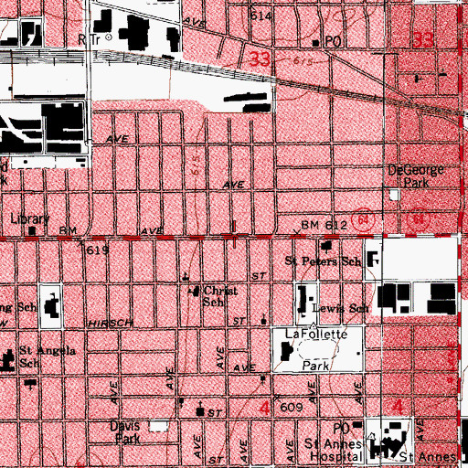 Topographic Map of Kiddie Play School, IL