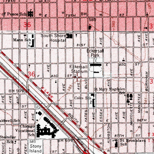 Topographic Map of King of Glory Tabernacle Church of God in Christ, IL