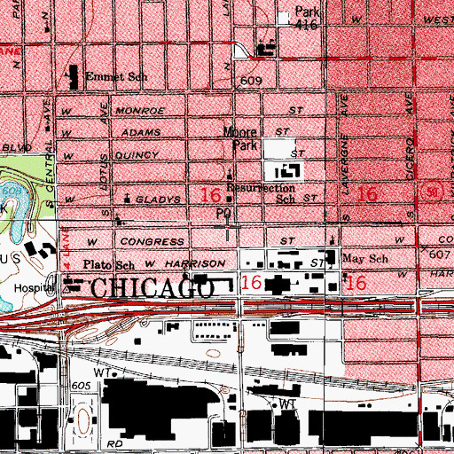 Topographic Map of Kingdom Hall of Jehovahs Witnesses, IL