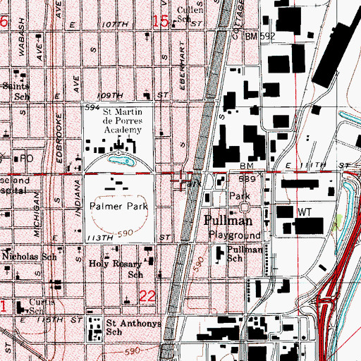 Topographic Map of Kingdom Hall of Jehovahs Witnesses, IL