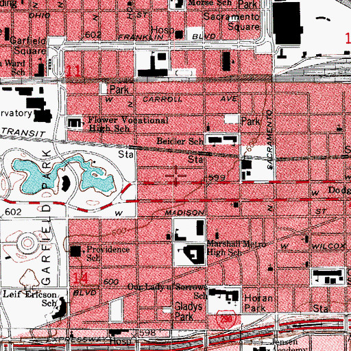 Topographic Map of King - Nash House, IL