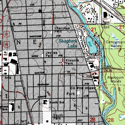 Topographic Map of Kiwanis Park, IL