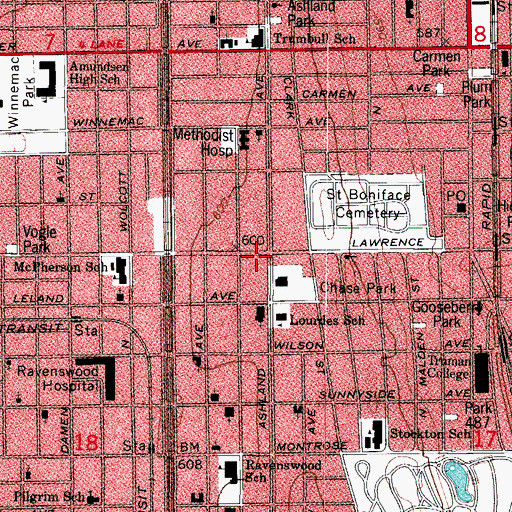 Topographic Map of Ko Karate Institute, IL