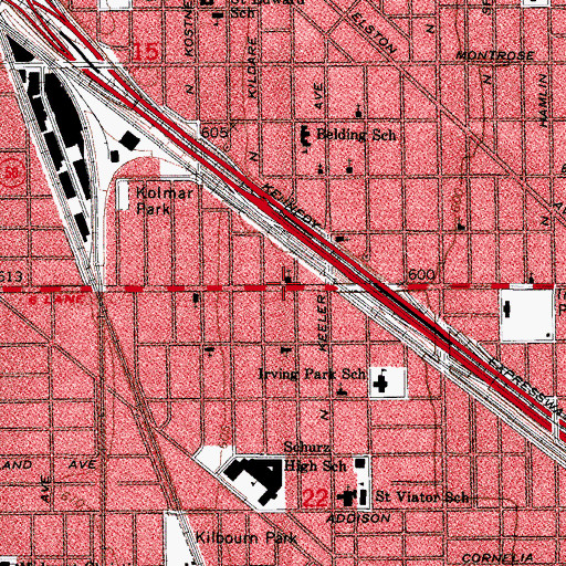 Topographic Map of Korean Bethel Presbyterian Church of Chicago, IL