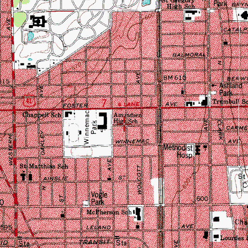 Topographic Map of Korean Central Presbyterian Church, IL