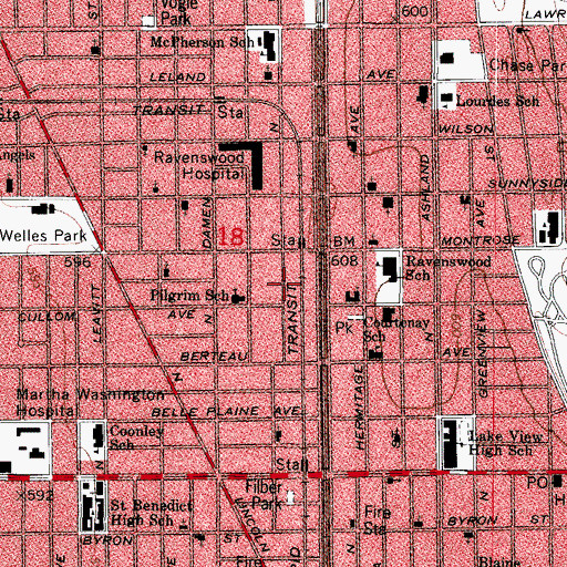 Topographic Map of Korean Presbyterian Church of Chicago, IL