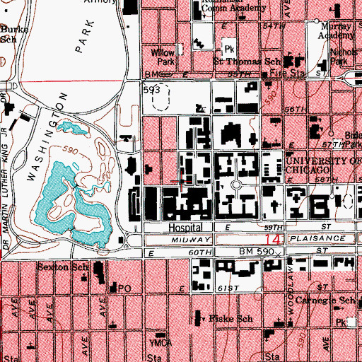 Topographic Map of Kovler Hall, IL