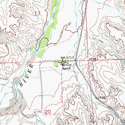Topographic Map of McCoy Ranch, CO