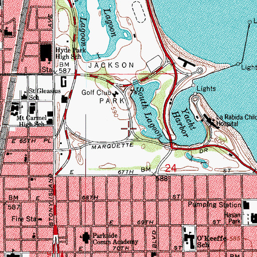 Topographic Map of Machinery Building (historical), IL