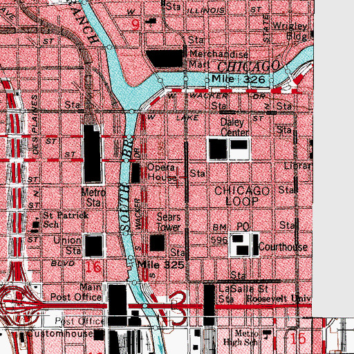 Topographic Map of Madison Plaza, IL