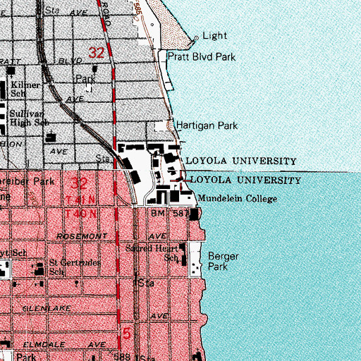 Topographic Map of Madonna della Strada Chapel, IL