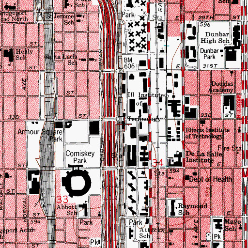 Topographic Map of Main Building, IL
