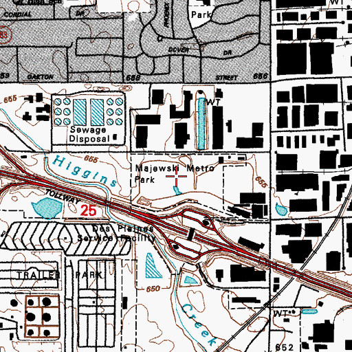 Topographic Map of Majewski Metro Park, IL