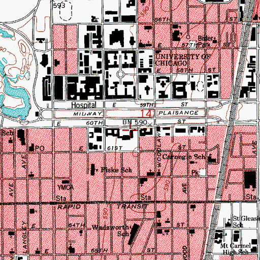 Topographic Map of Mandel Auditorium, IL
