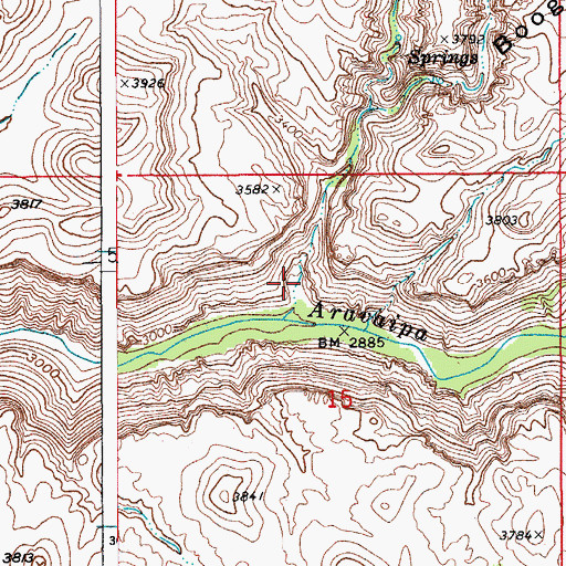 Topographic Map of Booger Canyon, AZ