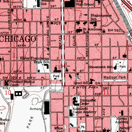 Topographic Map of Mandel Coach House, IL