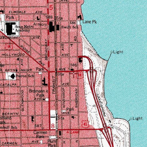 Topographic Map of Manor House, IL