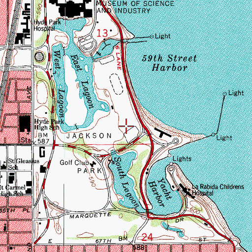 Topographic Map of Manufacturers Building (historical), IL