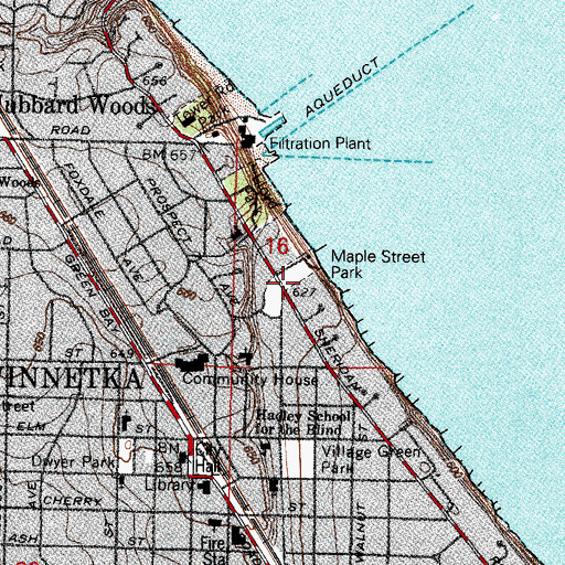 Topographic Map of Maple Street Park, IL