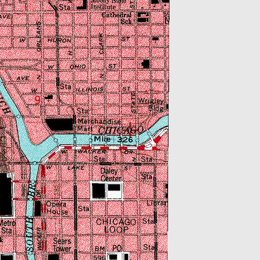 Topographic Map of Marina City, IL