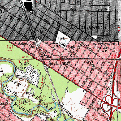 Topographic Map of Marjorie Beile Dancing School, IL