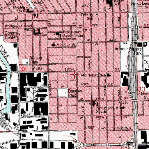Topographic Map of Martial Arts Systems Judo and Karate School, IL