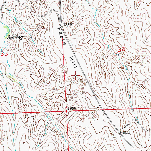 Topographic Map of Peate Hill, CO