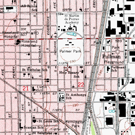 Topographic Map of Martin Luther Educational Center, IL