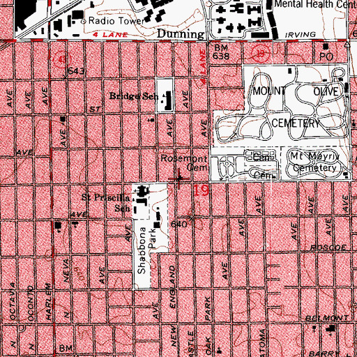 Topographic Map of Martin Luther Lutheran Church, IL